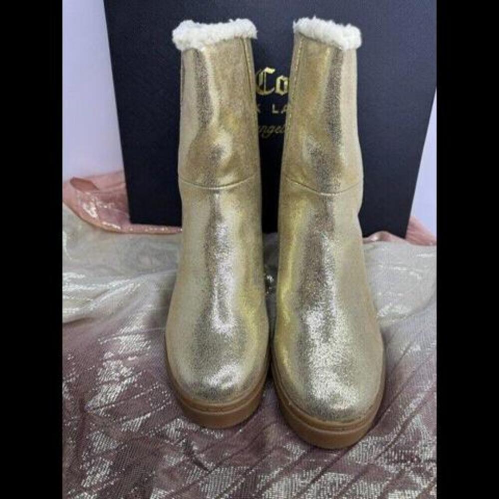 Juicy Couture Black Label Linn Boots Dusty Gold (Sz 6B) Brand New in Box - Picture 4 of 6